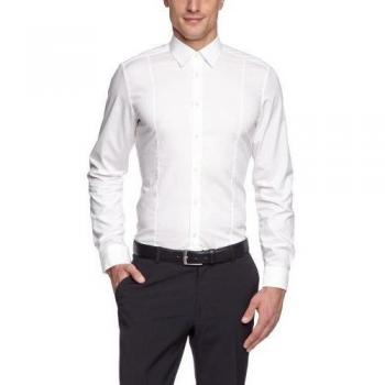 Venti - Camisa slim fit de manga larga para hombre, talla 39, color beige