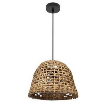 Lámpara de Techo Colgante Darro Negro/Natural 35cm Vegetal Marino