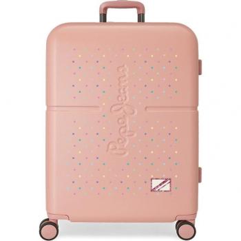 Maleta mediana Pepe Jeans Carina rosa claro rígida 70cm