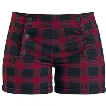 Rock Rebel by EMP Dark Matter Mujer Pantalones Cortos Rojo/Negro 28