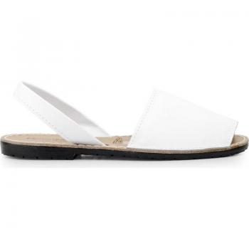 Menorquina LA VIDA ROSA BLANCO - Sandalias de Mujer y Niña y Niño, color blanco, diseño clásico menorquín, suela de goma antideslizante, material sintético resistente al agua, plantilla acolchada