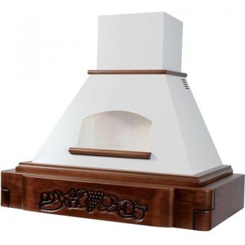Cappa Aspirante Katia en Acero Inoxidable Blanco con Estructura de Madera Taraceada de 120 cm