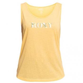 Roxy Camiseta Manga Corta Losing My Mind - Características: sin mangas, color amarillo y blanco, para mujer, talla XS
