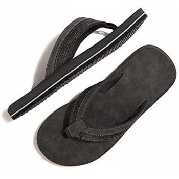 ARRIGO BELLO Chanclas Hombre Flip Flops Cuero Sandalias Verano Antideslizante Piscina Playa Interior Talla 41-46