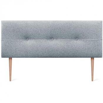 Cabecero Tapizado AQUALINE Pro de Polipiel o Tela Gris Perla 135x105cm con Patas para Camas 120/135/140