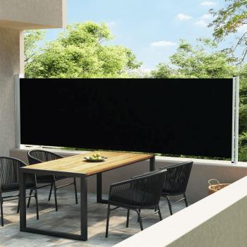 Toldo lateral retráctil para patio negro 140x600 cm