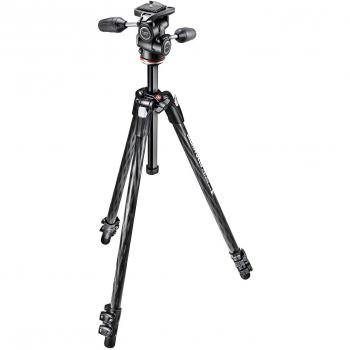 Manfrotto 290 Xtra Carbon - Kit trípode de 3 secciones con rótula 3 Way