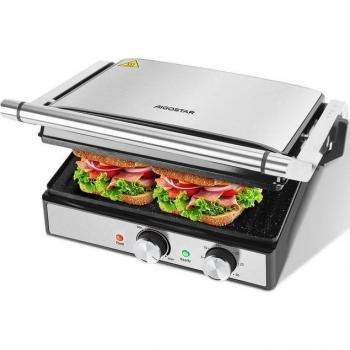 Parrilla Eléctrica Aigostar 2000W con Regulador de Temperatura y Apertura 180º para Paninis y Sándwiches