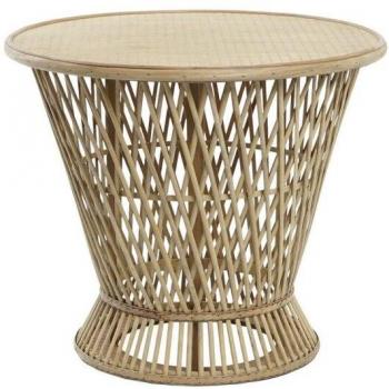 Mesa auxiliar DKD Home Decor Marrón claro Bambú 60 x 60 x 52 cm
