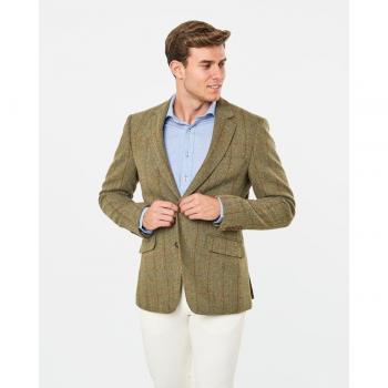 Americana de hombre slim lana cuadros verde