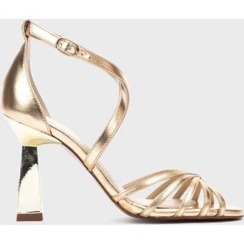 Sandalias de tacón LUPETTA 1703 en piel genuina con detalle de hebilla en color oro