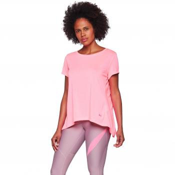 Under Armour UA Whisperlight SS Foldover Camisa Manga Corta, Mujer, Rosa, LG