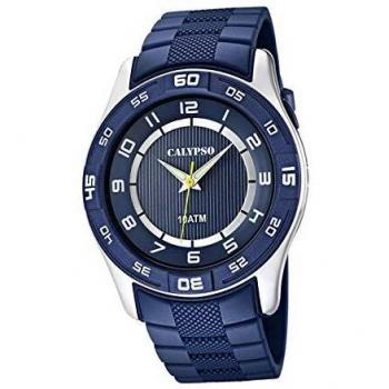 Calypso Men's Quartz Watch with Blue Dial Analogue Display and Blue Plastic Strap K6062/2