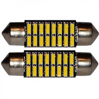 AERZETIX: 2 x Bombillas blanco C5W 12V 16LED SMD 36mm con efecto Xenon para iluminacion interior, luz del techo, luces umbrales de puertas, del compartimiento del motor y del maletero, luz de matricula