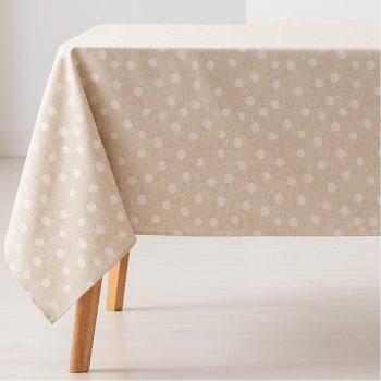 Mantel antimanchas jacquard point lino con diseño a puntitos y caída natural