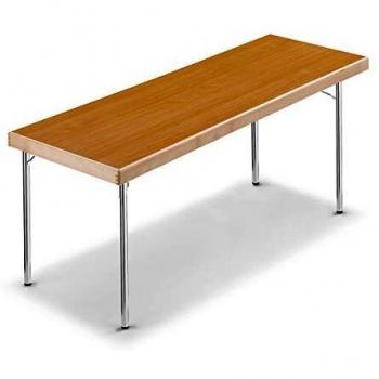 Mesa Plegable de 4 Patas con Estructura Cromada 1700 x 700 mm y Superficie Decorativa de Haya
