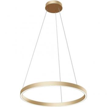 Lámpara colgante LED Rim 1 luz color latón Ø60cm 4000K con anillo de latón y borde moderno