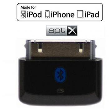 KOKKIA i10s + aptX (NEW Luxurious Black) Tiny Bluetooth iPod Transmitter for iPod/iPhone/iPad/iTouch with true Apple authentication, delivers cleaner audio with reduced latency for aptX Bluetooth receivers.