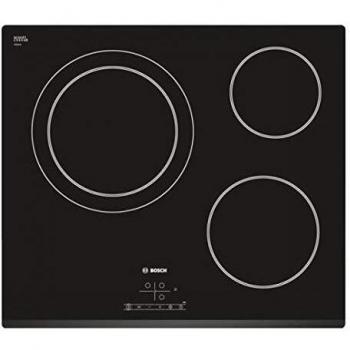 Vitrocerámica Bosch Serie 4 PKK631B18E, Integrada, 60cm, Cristal Negro, 3 Zonas con Touch Select y Zona Gigante de 28cm con Doble Circuito