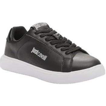 Just Cavalli Women's White Leather Sneakers with Logo - Size 37