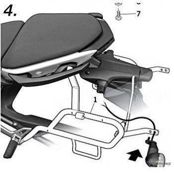 Shad K0ER62SF Kit Soporte Maleta Lateral para Kawasaki Er6 N-F, Negro