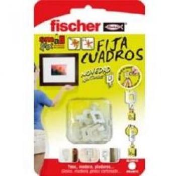 fischer - Fija cuadros para colgar cuadros sin agujeros, Blanco 8 uds