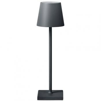 Lámpara de mesa moderna inalámbrica de aluminio gris oscuro con interruptor táctil y carga USB para interiores y exteriores Baceiro