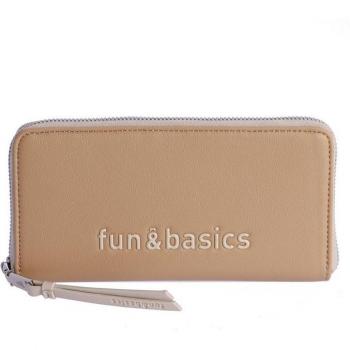 Cartera de mujer Belma beige con cremallera