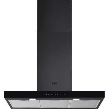 AEG DBE5981HR Campana Decorativa Serie 8000 Breeze 90cm Negro con 3 Niveles de Extracción + Intensiva y Función Brisa