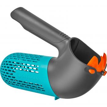 Recolector de frutas Gardena Combisystem 17400-20 con cesto incorporado, pieza adicional rotatoria para bayas o fruta, asa y patas pequeñas integradas, ancho 7,5 cm