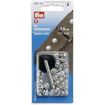 Prym Remaches tubulares 3-4 mm Espesor latón Plata Col