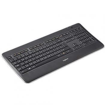 Logitech Teclado inalámbrico K800 con retroiluminación, 2,4 GHz con receptor USB unificador, teclas grabadas con láser, sistema PerfectStroke, recargable, PC/portátil, teclado turco/húngaro/polaco