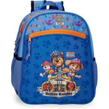 Mochila Infantil Patrulla Canina Rescue Knights 33cm Azul con Bolsillos Laterales y Fabricación en Poliéster