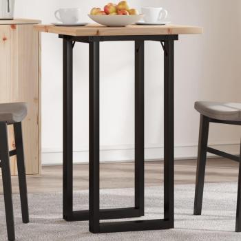 vidaXL Dining Table O-Frame 50x50x75.5 cm Solid Wood Pine and Steel