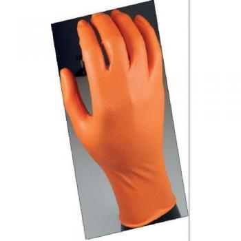 CAJA 50 GUANTES DESECHABLES NITRILO NARANJA SIN POLVO TALLA 11 JUBA