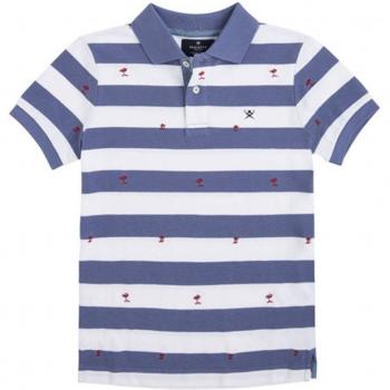 Hackett - Polo de Hackett, Niño, Azul/Blanco, Talla 5-6