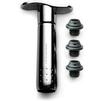 LE CREUSET Bomba VACIO para Vino, Metal Negro