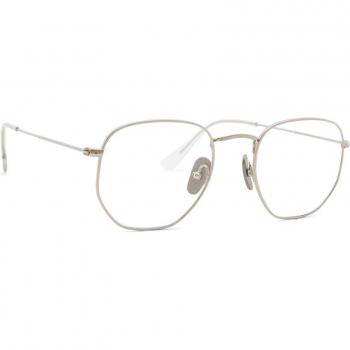 Ray-Ban Hexagonal Titanium Men's Eyeglasses RX8148V 1224 Silver Blue Light Block Size 51