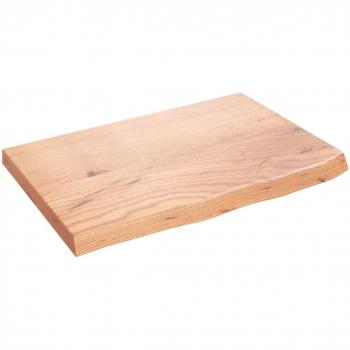 Estante de pared marrón 60x40x(2-4) cm de roble macizo tratado