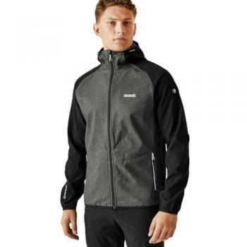Regatta Men's Arec III Water-repellent Softshell Jacket - Ash Marl Black, Size: XL
