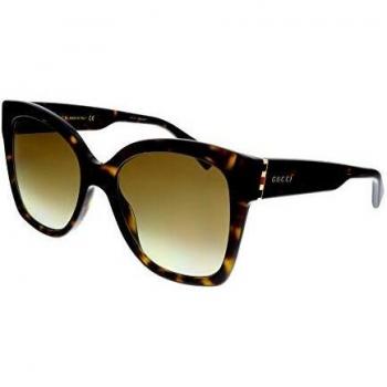 Gucci Womens Sunglasses GG0459S 002 Havana Brown Gradient - One Size, Oversize GG0459S Sunglasses, Brown female, Sizes: 54 MM, Cat Eye Havana Brown Gradient Sunglasses