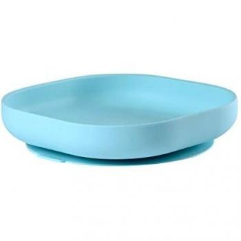 Béaba - Plato de silicona con ventosa, Color Azul