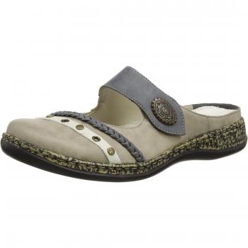 Rieker 46369, Zuecos Mujer, Gris