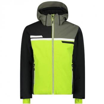 CMP Men's Color Block Ski Jacket with Removable Hood - Waterproof, Warm, Size 2XL