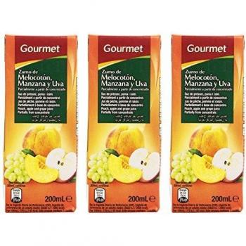 Gourmet - Zumo de melocotón, manzana y uva - 3 x 200 ml