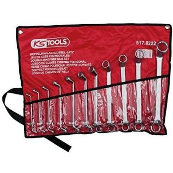 KS Tools 517.0222 Juego de llaves de estrella dobles, acodadas 11 pzs