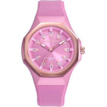Reloj Viceroy Colors de mujer 401232-77 con caja de aluminio rosa y correa de silicona rosa
