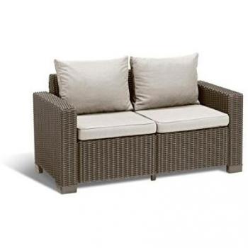 Keter Allibert Lounge California sofá, Capuchino/Panama Arena, 141 x 68 x 72 cm, 233050
