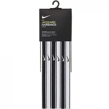 Nike Swoosh Sport Headbands 6 Pack - Unisex Hair Accessories - Black and White