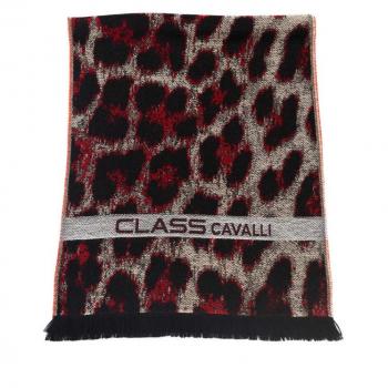 Cavalli Class Burgundy Wool Scarf